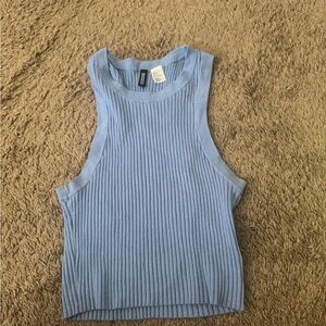 H&M Light Blue Ribbed Tank Top
